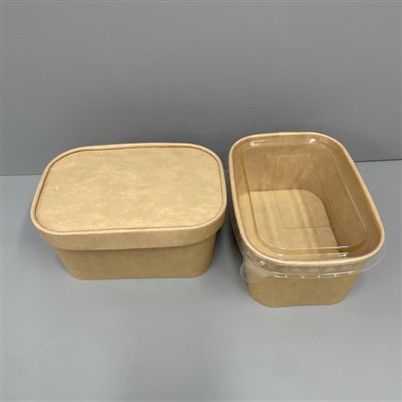 1000ml To'rtburchak qog'ozli idishlar Kraft