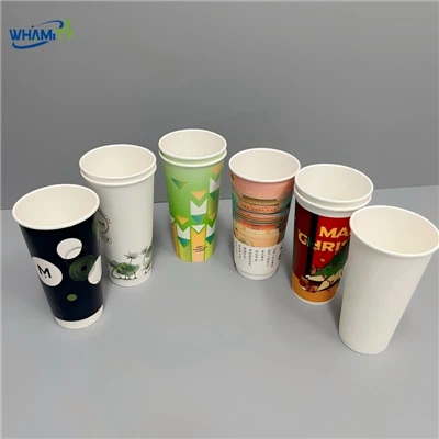 22 oz qog'ozli sovuq issiq stakanlar - Bir martali ishlatiladigan ichimliklar uchun stakanlar bitta ikki devorli Ø90